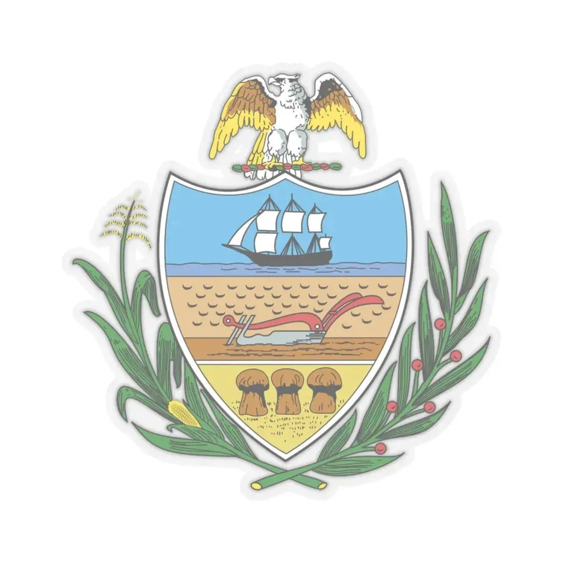 Seal of Allegheny County Pennsylvania (United States) STICKER Vinyl Kiss-Cut Decal 3 Inch Transparent - The Sticker Space