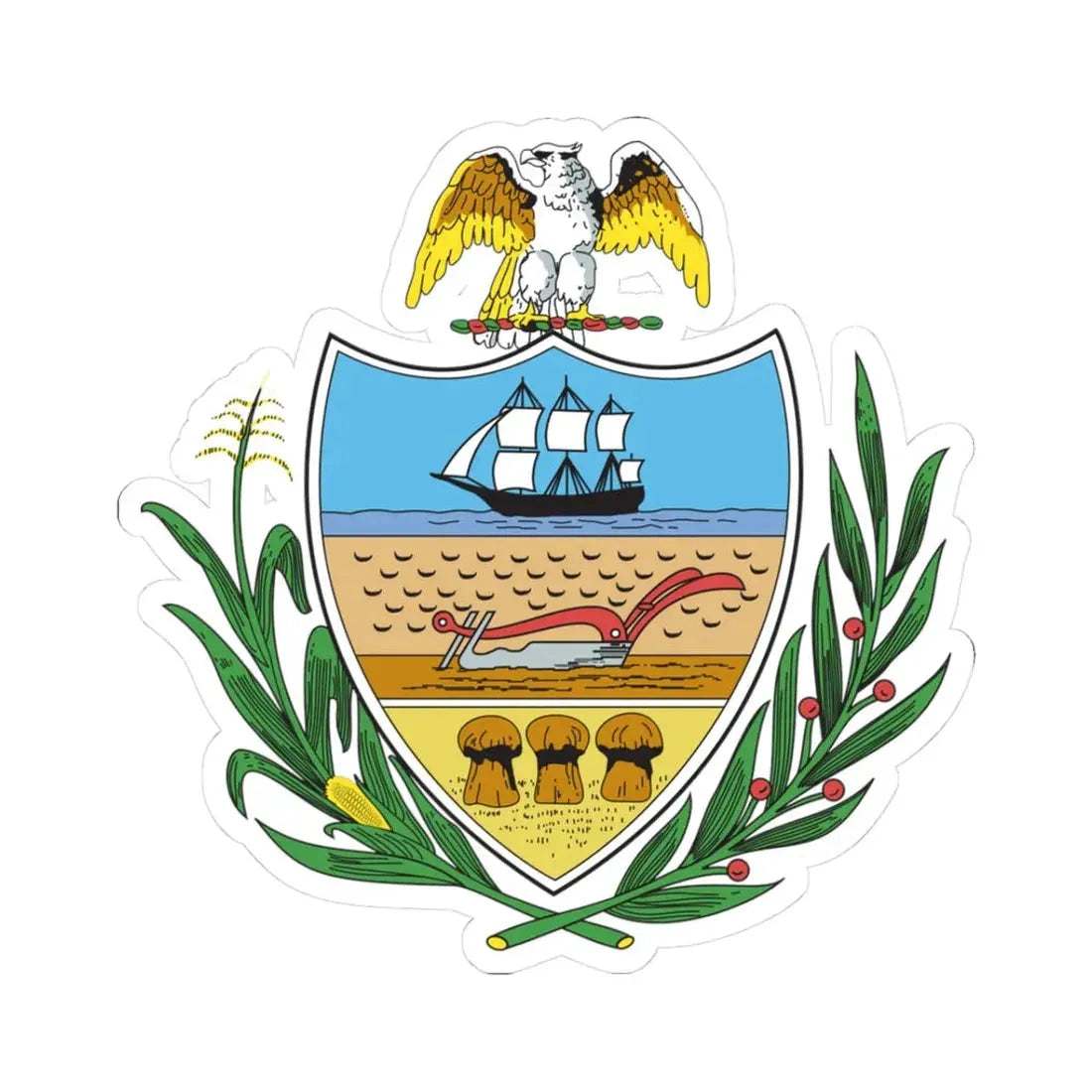 Seal of Allegheny County Pennsylvania (United States) STICKER Vinyl Kiss-Cut Decal 3 Inch White - The Sticker Space