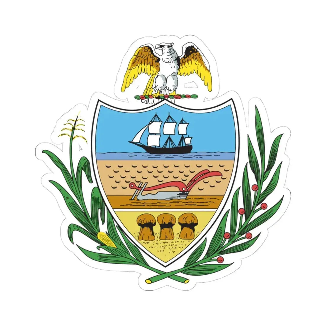 Seal of Allegheny County Pennsylvania (United States) STICKER Vinyl Kiss-Cut Decal 4 Inch White - The Sticker Space