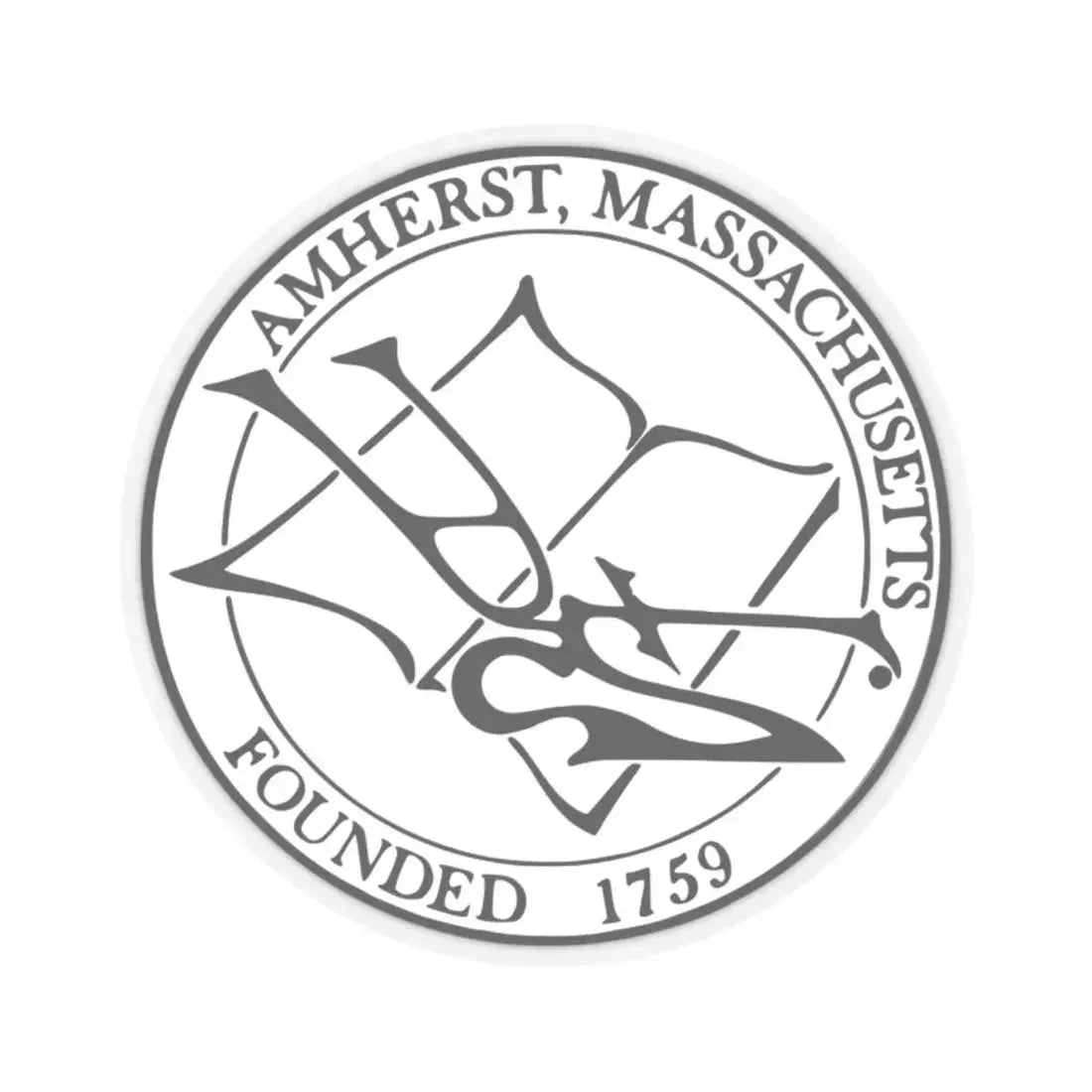 Seal of Amherst Massachusetts (United States) STICKER Vinyl Kiss-Cut Decal 2 Inch Transparent - The Sticker Space