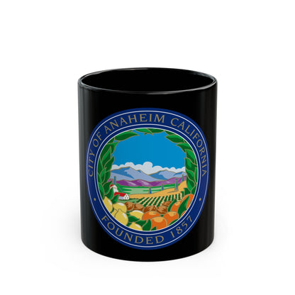 Seal of Anaheim California - Black Coffee Mug-11oz-The Sticker Space