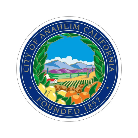 Seal of Anaheim California STICKER Vinyl Die-Cut Decal 6 Inch - The Sticker Space