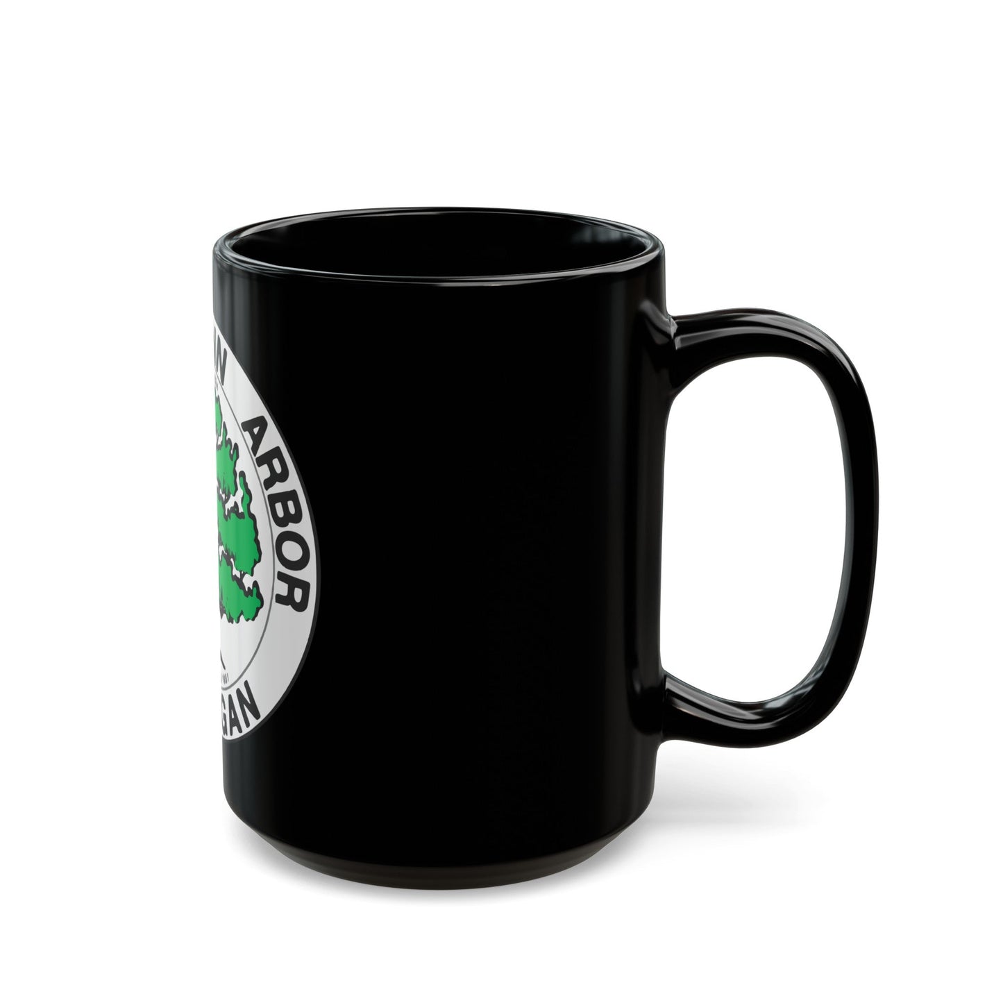 Seal of Ann Arbor Michigan - Black Coffee Mug-The Sticker Space