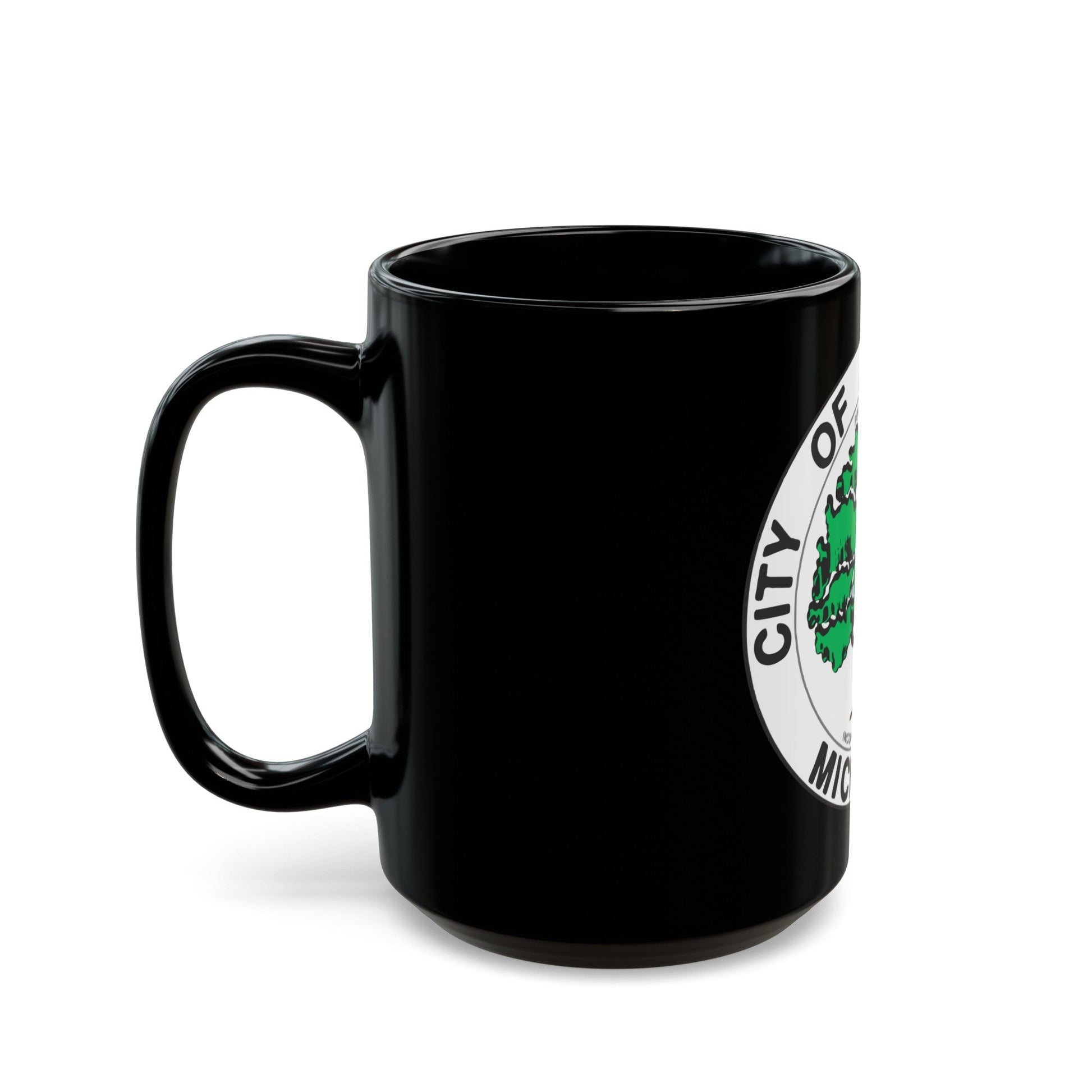 Seal of Ann Arbor Michigan - Black Coffee Mug-The Sticker Space