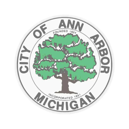 Seal of Ann Arbor Michigan - STICKER Vinyl Kiss-Cut Decal 2 Inch Transparent - The Sticker Space