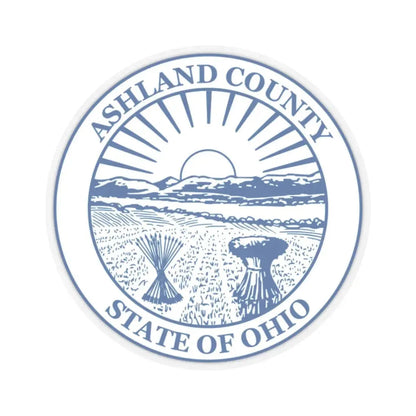 Seal of Ashland County Ohio (United States) STICKER Vinyl Kiss-Cut Decal 2 Inch Transparent - The Sticker Space
