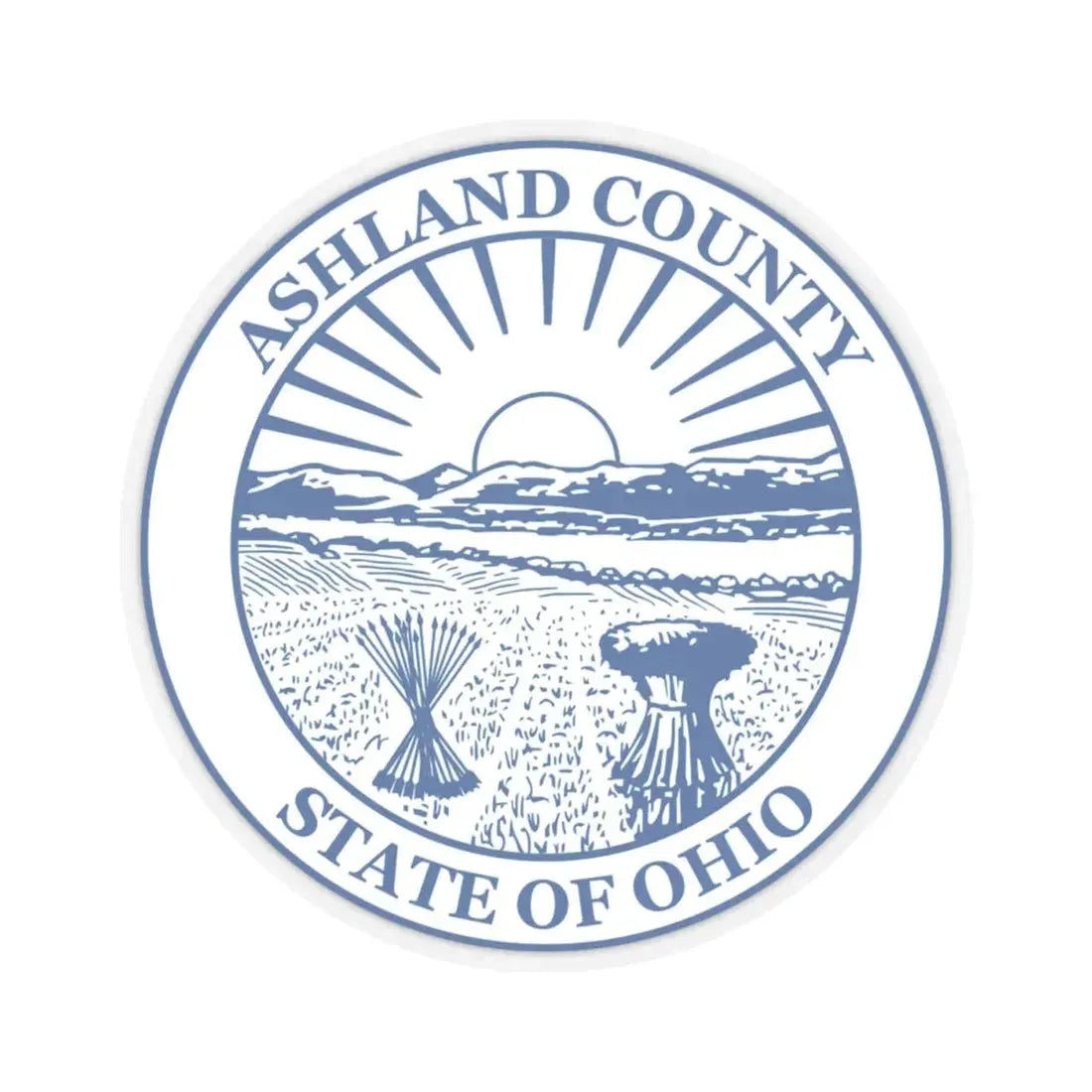 Seal of Ashland County Ohio (United States) STICKER Vinyl Kiss-Cut Decal 4 Inch Transparent - The Sticker Space