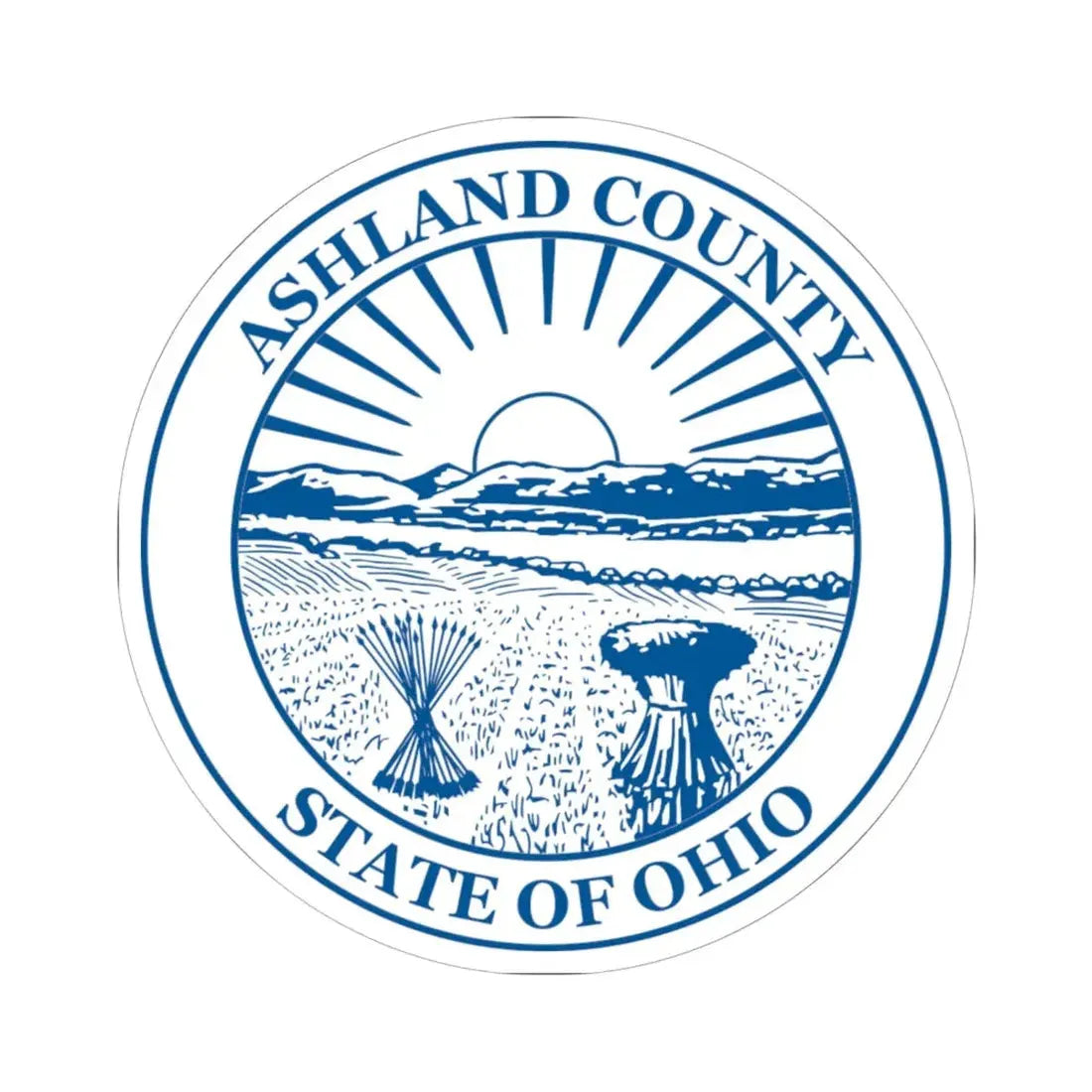 Seal of Ashland County Ohio (United States) STICKER Vinyl Kiss-Cut Decal 6 Inch White - The Sticker Space