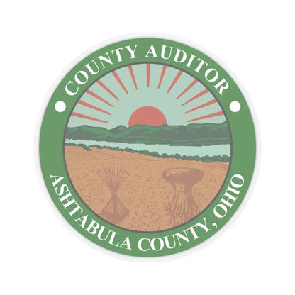 Seal of Ashtabula County Ohio Auditor (United States) STICKER Vinyl Kiss-Cut Decal 6 Inch Transparent - The Sticker Space