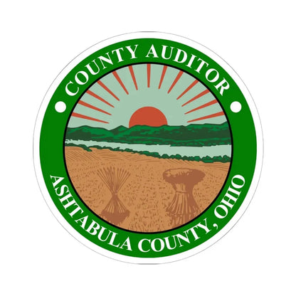 Seal of Ashtabula County Ohio Auditor (United States) STICKER Vinyl Kiss-Cut Decal 6 Inch White - The Sticker Space