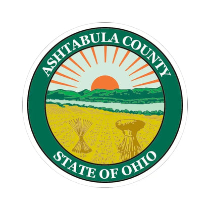 Seal of Ashtabula County Ohio (United States) STICKER Vinyl Kiss-Cut Decal 3 Inch White - The Sticker Space