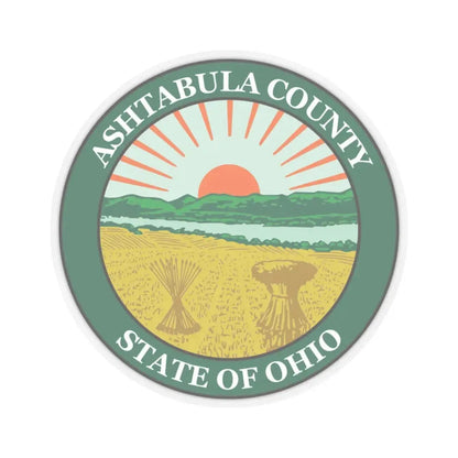 Seal of Ashtabula County Ohio (United States) STICKER Vinyl Kiss-Cut Decal 4 Inch Transparent - The Sticker Space