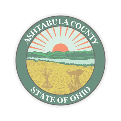 Seal of Ashtabula County Ohio (United States) STICKER Vinyl Kiss-Cut Decal 6 Inch Transparent - The Sticker Space