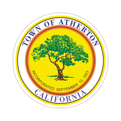 Seal of Atherton California USA STICKER Vinyl Die-Cut Decal-4 Inch-The Sticker Space