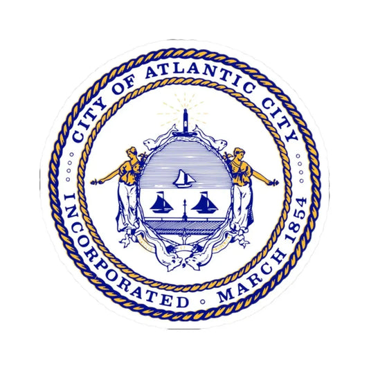 Seal of Atlantic City New Jersey (United States) STICKER Vinyl Kiss-Cut Decal 2 Inch White - The Sticker Space