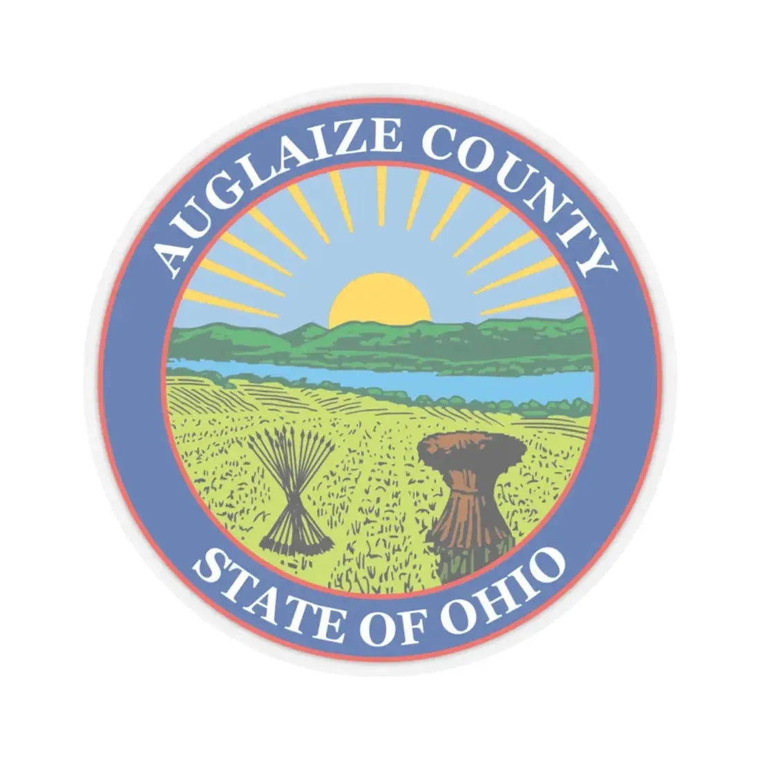 Seal of Auglaize County Ohio (United States) STICKER Vinyl Kiss-Cut Decal 4 Inch Transparent - The Sticker Space