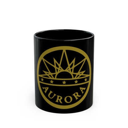 Seal of Aurora Colorado - Black Coffee Mug-11oz-The Sticker Space