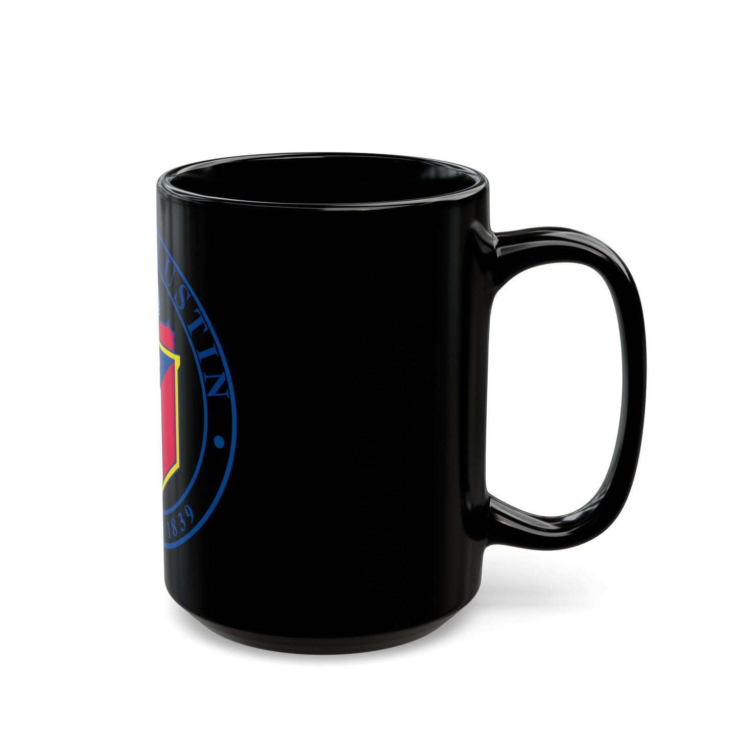 Seal of Austin TX - Black Coffee Mug-The Sticker Space