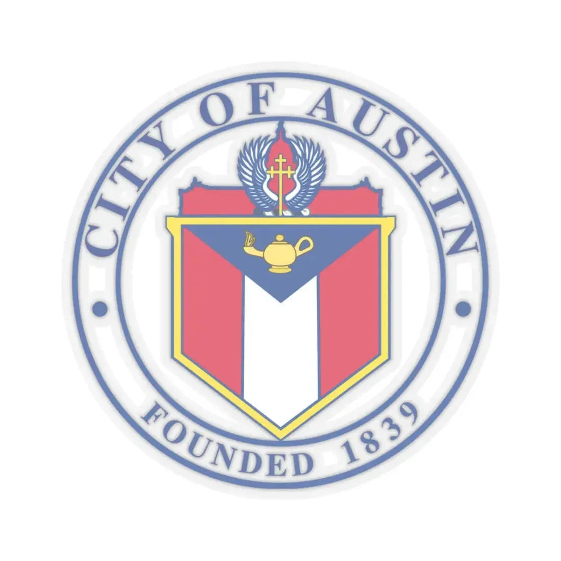 Seal of Austin TX - STICKER Vinyl Kiss-Cut Decal 3 Inch Transparent - The Sticker Space
