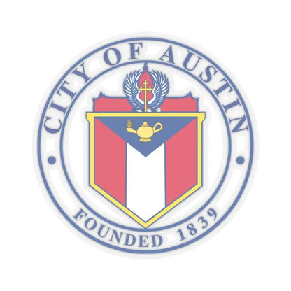 Seal of Austin TX - STICKER Vinyl Kiss-Cut Decal 6 Inch Transparent - The Sticker Space