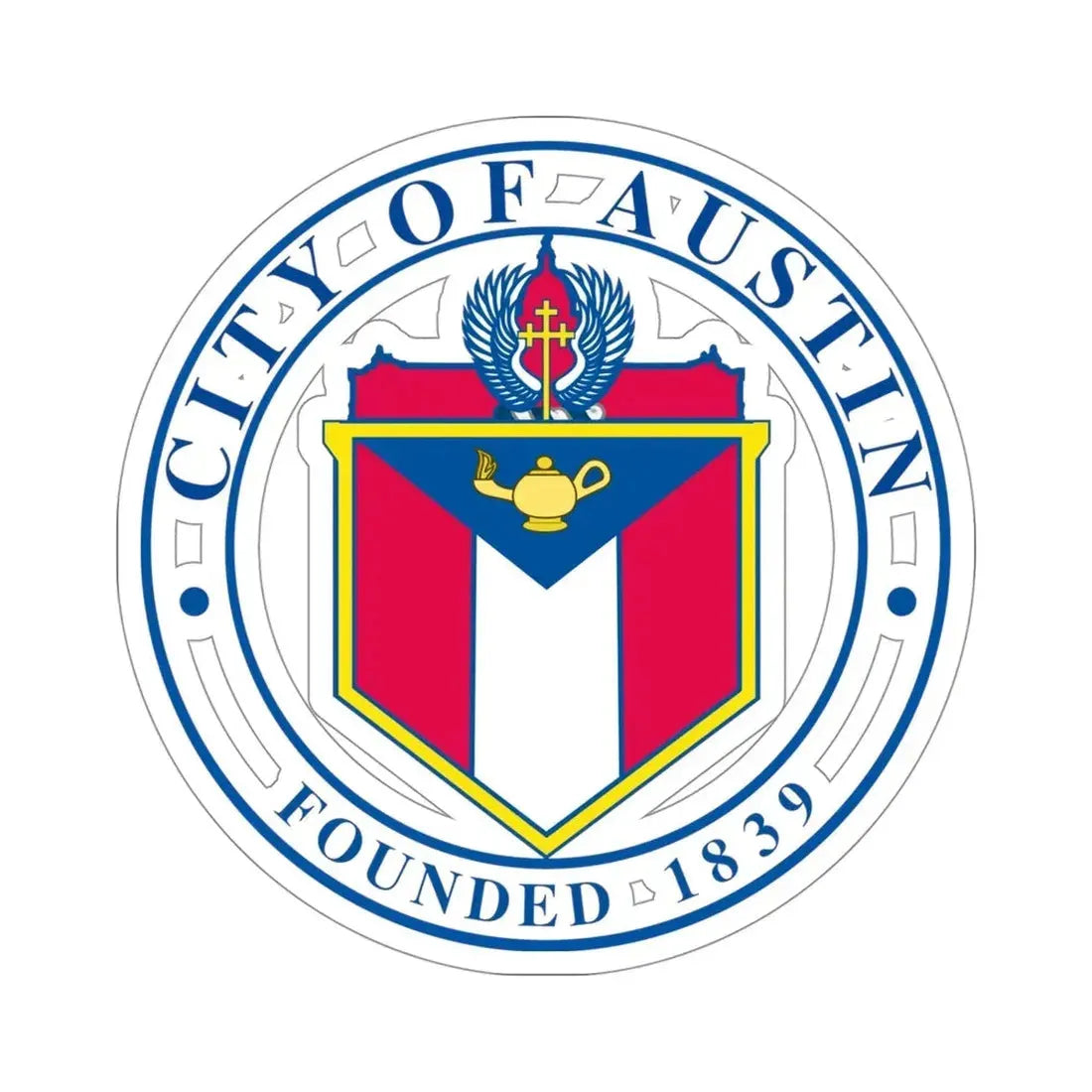 Seal of Austin TX USA STICKER Vinyl Die-Cut Decal 4 Inch - The Sticker Space