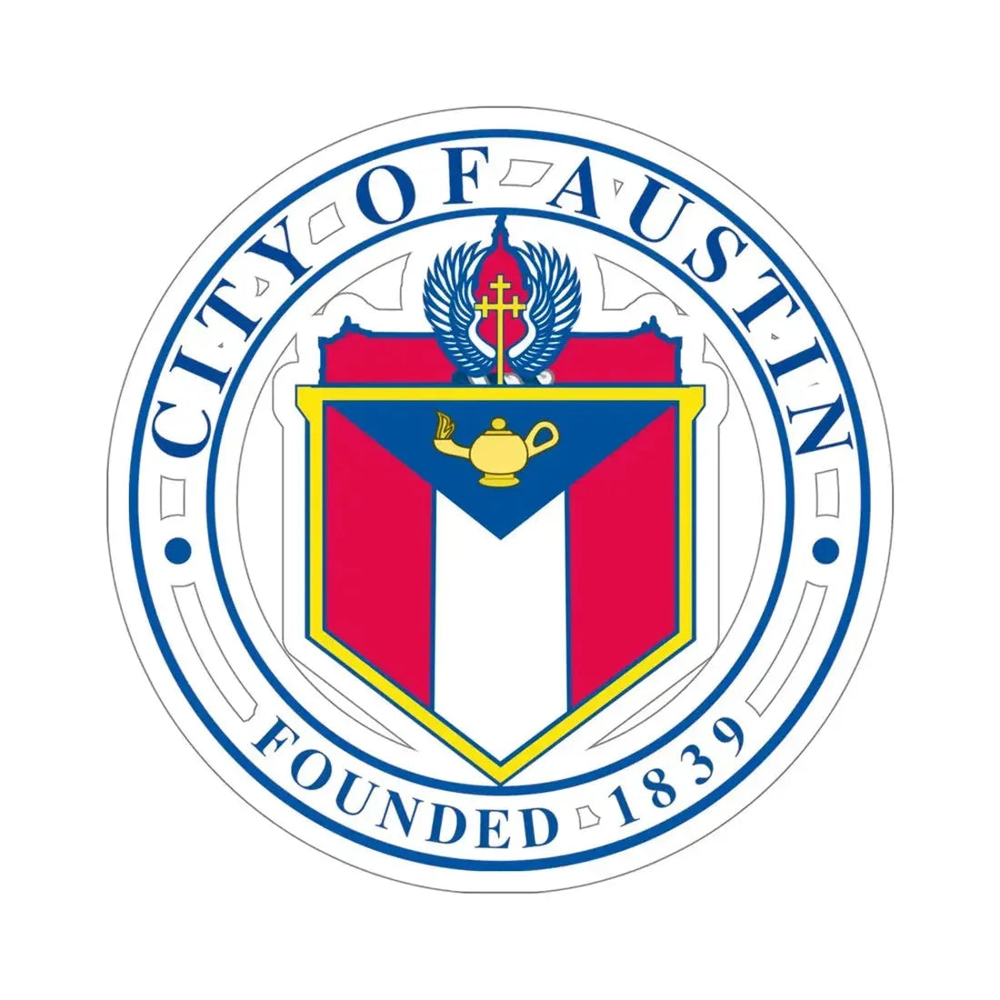 Seal of Austin TX USA STICKER Vinyl Die-Cut Decal 5 Inch - The Sticker Space