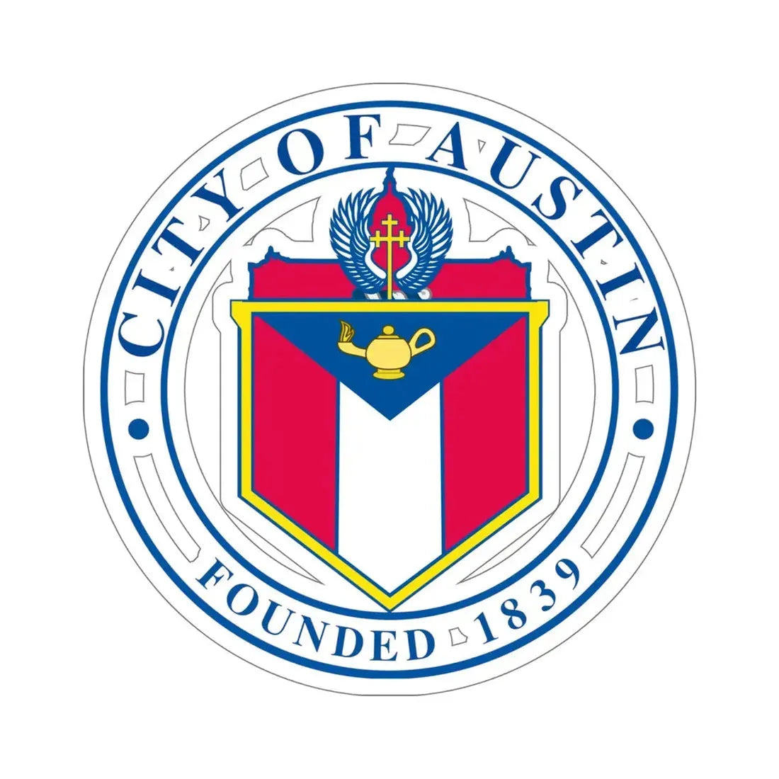 Seal of Austin TX USA STICKER Vinyl Die-Cut Decal 6 Inch - The Sticker Space