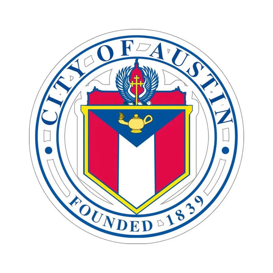 Seal of Austin TX USA STICKER Vinyl Die-Cut Decal 6 Inch - The Sticker Space