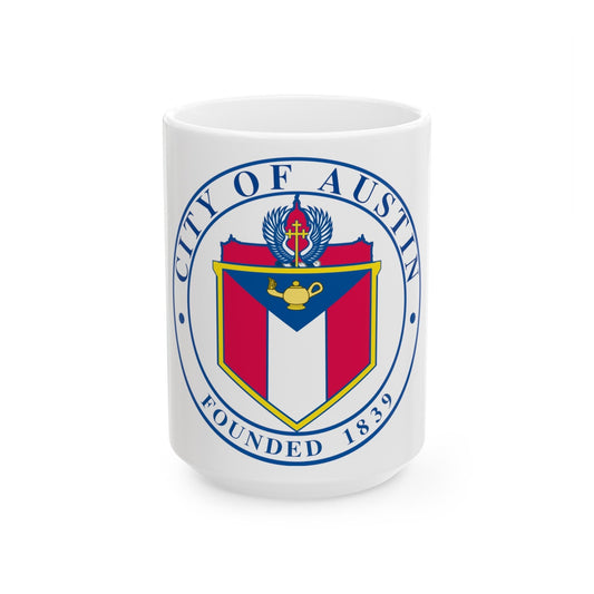 Seal of Austin TX - White Coffee Mug-15oz-The Sticker Space