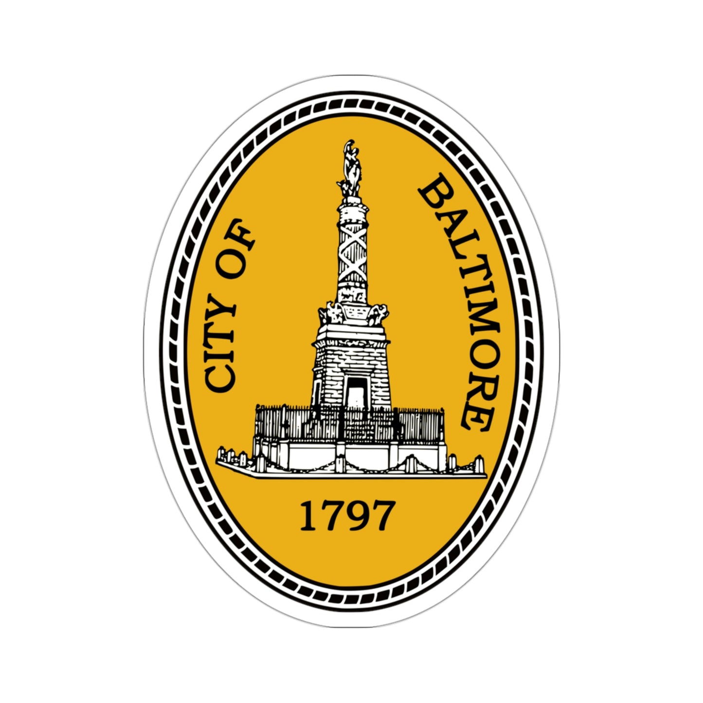 Seal of Baltimore Maryland USA STICKER Vinyl Die-Cut Decal-3 Inch-The Sticker Space