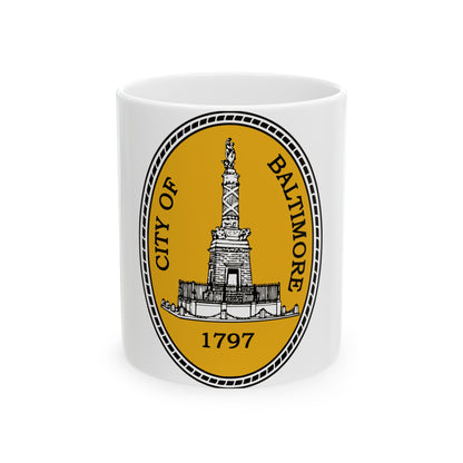 Seal of Baltimore Maryland - White Coffee Mug-11oz-The Sticker Space