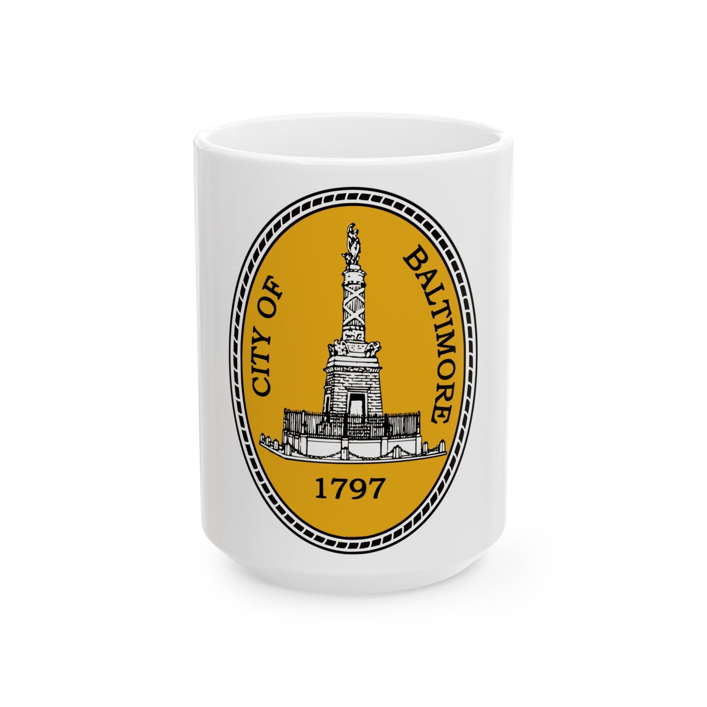 Seal of Baltimore Maryland - White Coffee Mug-15oz-The Sticker Space