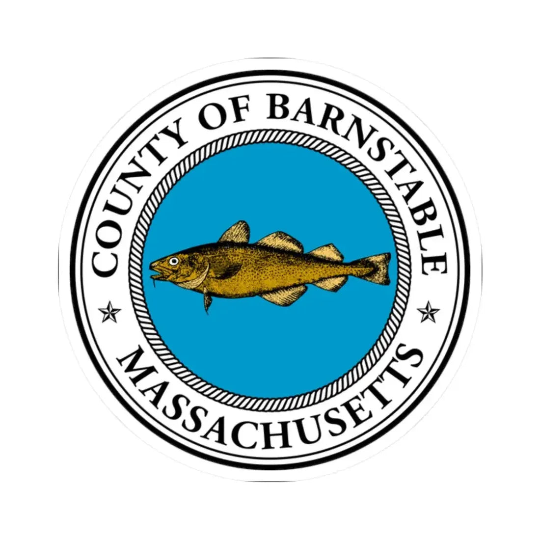 Seal of Barnstable County Massachusetts (United States) STICKER Vinyl Kiss-Cut Decal 2 Inch White - The Sticker Space