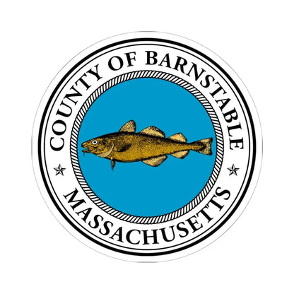 Seal of Barnstable County Massachusetts (United States) STICKER Vinyl Kiss-Cut Decal 6 Inch White - The Sticker Space