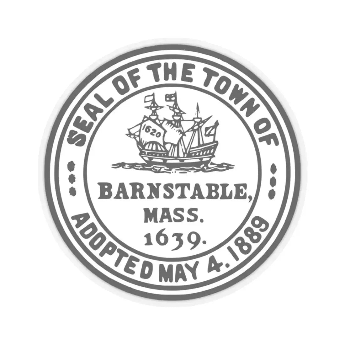 Seal of Barnstable Massachusetts (United States) STICKER Vinyl Kiss-Cut Decal 3 Inch Transparent - The Sticker Space