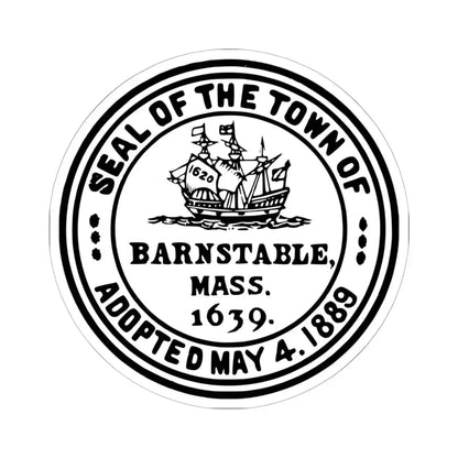 Seal of Barnstable Massachusetts (United States) STICKER Vinyl Kiss-Cut Decal 6 Inch White - The Sticker Space