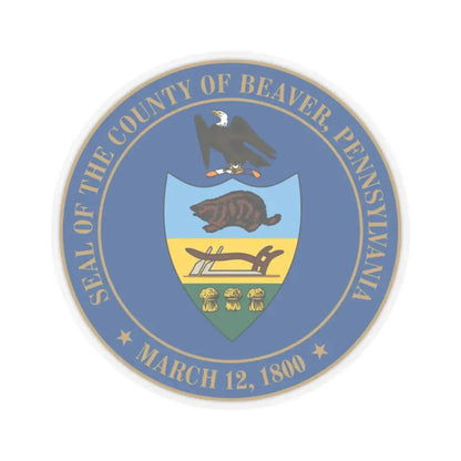 Seal of Beaver County Pennsylvania (United States) STICKER Vinyl Kiss-Cut Decal 2 Inch Transparent - The Sticker Space