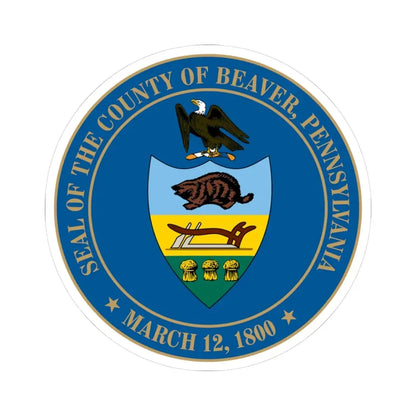 Seal of Beaver County Pennsylvania (United States) STICKER Vinyl Kiss-Cut Decal 3 Inch White - The Sticker Space