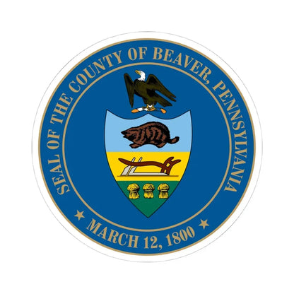 Seal of Beaver County Pennsylvania (United States) STICKER Vinyl Kiss-Cut Decal 4 Inch White - The Sticker Space