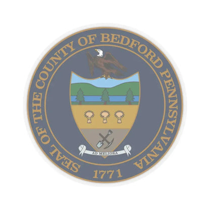 Seal of Bedford County Pennsylvania (United States) STICKER Vinyl Kiss-Cut Decal 2 Inch Transparent - The Sticker Space
