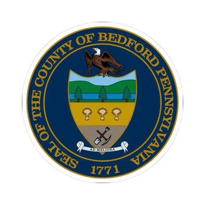 Seal of Bedford County Pennsylvania (United States) STICKER Vinyl Kiss-Cut Decal 3 Inch White - The Sticker Space