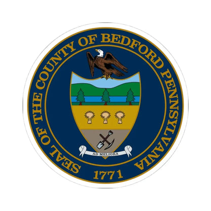 Seal of Bedford County Pennsylvania (United States) STICKER Vinyl Kiss-Cut Decal 4 Inch White - The Sticker Space