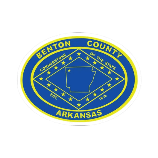 Seal of Benton County Arkansas (United States) STICKER Vinyl Kiss-Cut Decal 2 Inch White - The Sticker Space