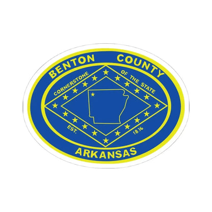 Seal of Benton County Arkansas (United States) STICKER Vinyl Kiss-Cut Decal 4 Inch White - The Sticker Space