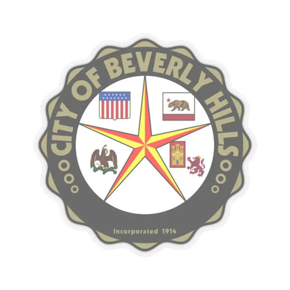 Seal of Beverly Hills California (United States) STICKER Vinyl Kiss-Cut Decal 2 Inch Transparent - The Sticker Space