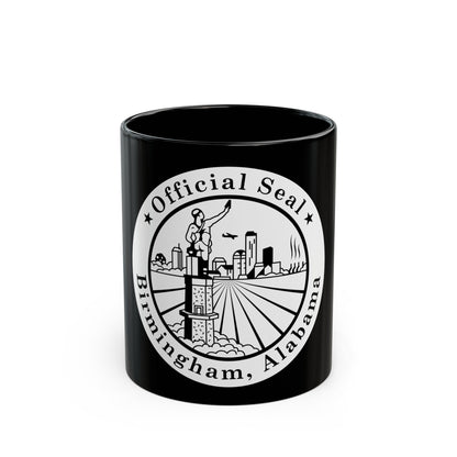 Seal of Birmingham Alabama - Black Coffee Mug-11oz-The Sticker Space