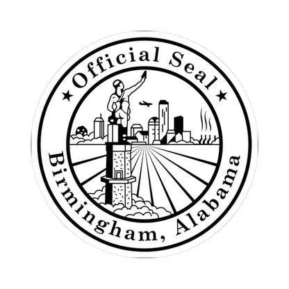 Seal of Birmingham Alabama - STICKER Vinyl Kiss-Cut Decal 3 Inch White - The Sticker Space