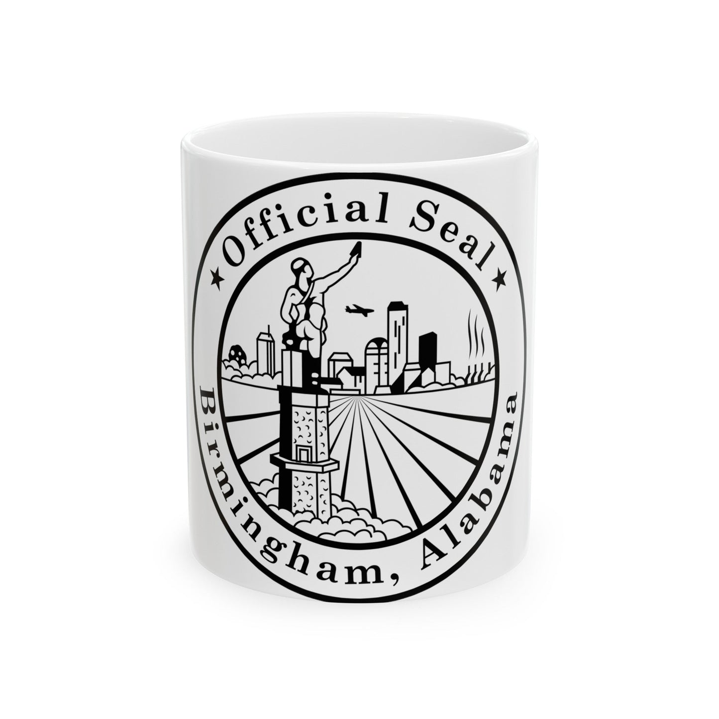 Seal of Birmingham Alabama - White Coffee Mug-11oz-The Sticker Space