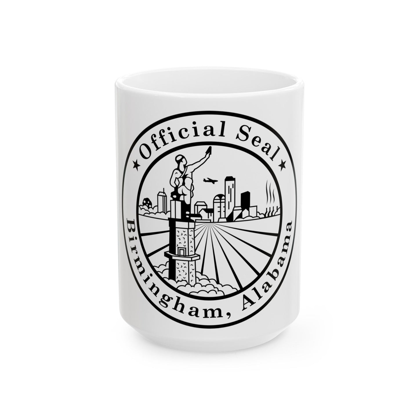 Seal of Birmingham Alabama - White Coffee Mug-15oz-The Sticker Space