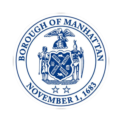 Seal of Borough of Manhattan (United States) STICKER Vinyl Kiss-Cut Decal 2 Inch White - The Sticker Space